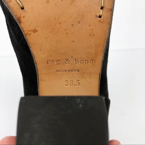 RAG & BONE Shoes Womens 38.5 Black Ashby Suede Leather Ankle bootie Boot 8.5 - Picture 9 of 10